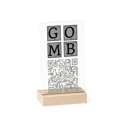 GOMB Acrylic Sign with Wooden Stand