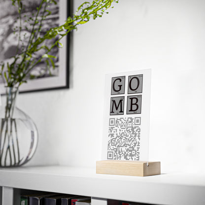 GOMB Acrylic Sign with Wooden Stand