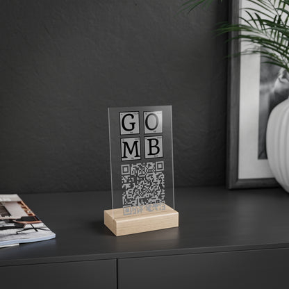 GOMB Acrylic Sign with Wooden Stand